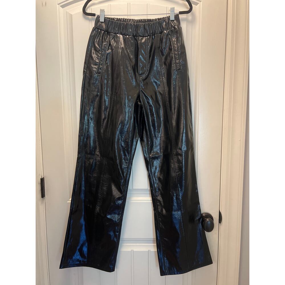 Blank NYC Women’s Elastic Waistband Pull On Faux Leather Party‎ Pants Sz M Black